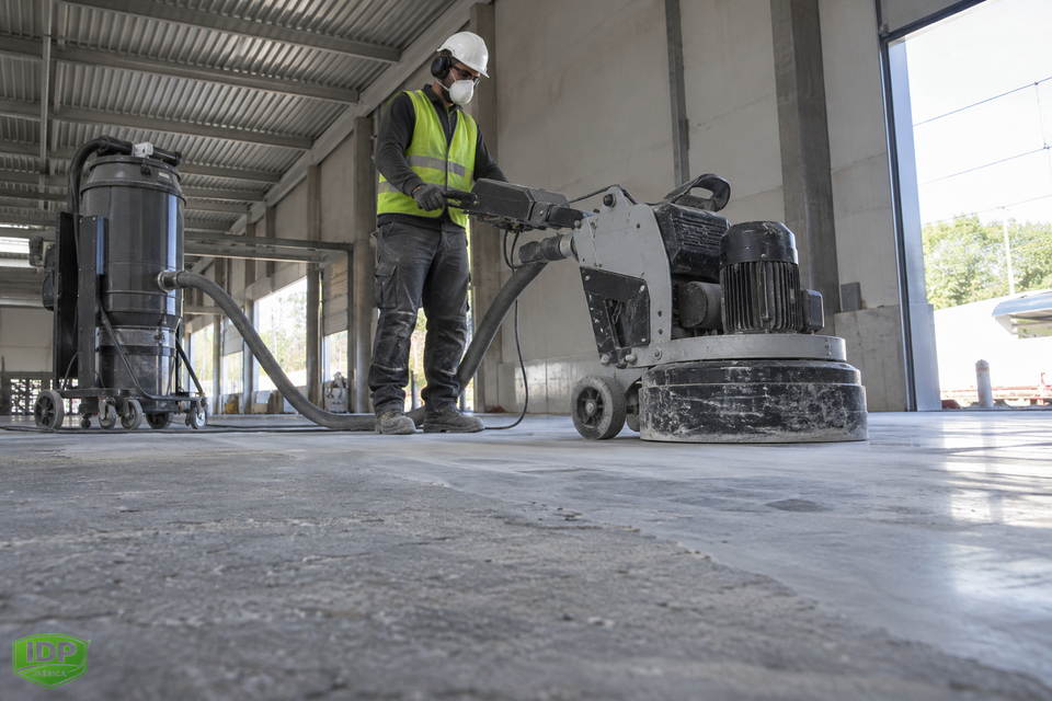 Preparación mecánica de un soporte industrial antes de renovar