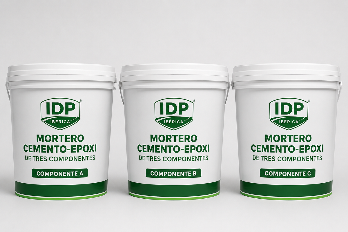 Mortero cemento-epoxi de tres componentes