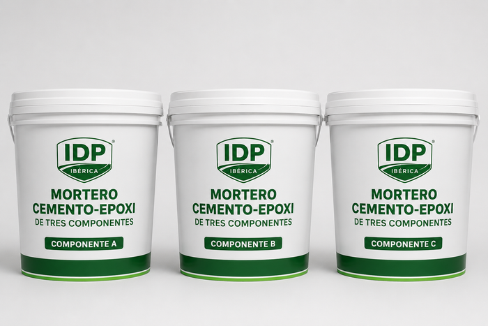 Mortero cemento-epoxi de tres componentes