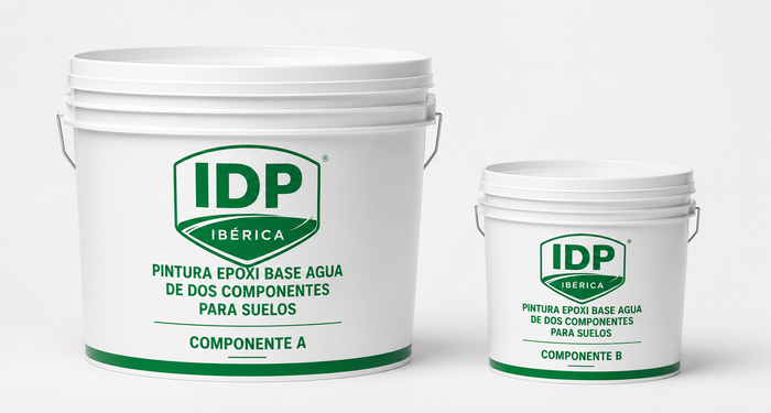 Pintura epoxi base agua de dos componentes para suelos