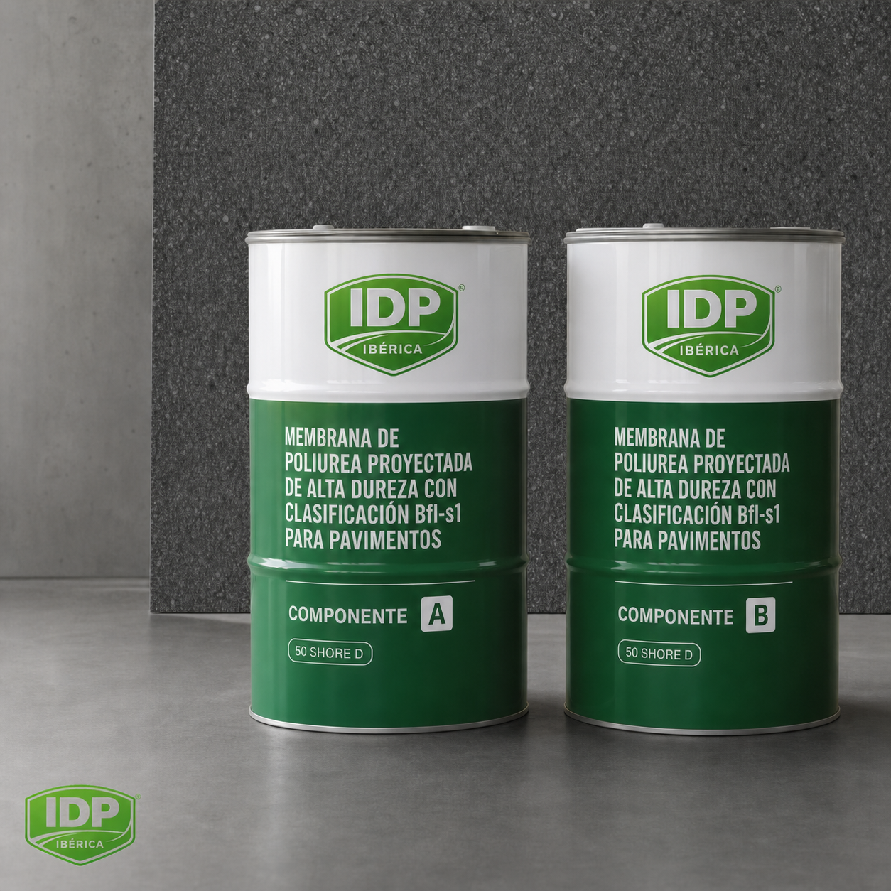 Imagen técnica de Membrana de poliurea proyectada de alta dureza con clasificación Bfl-s1 para pavimentos