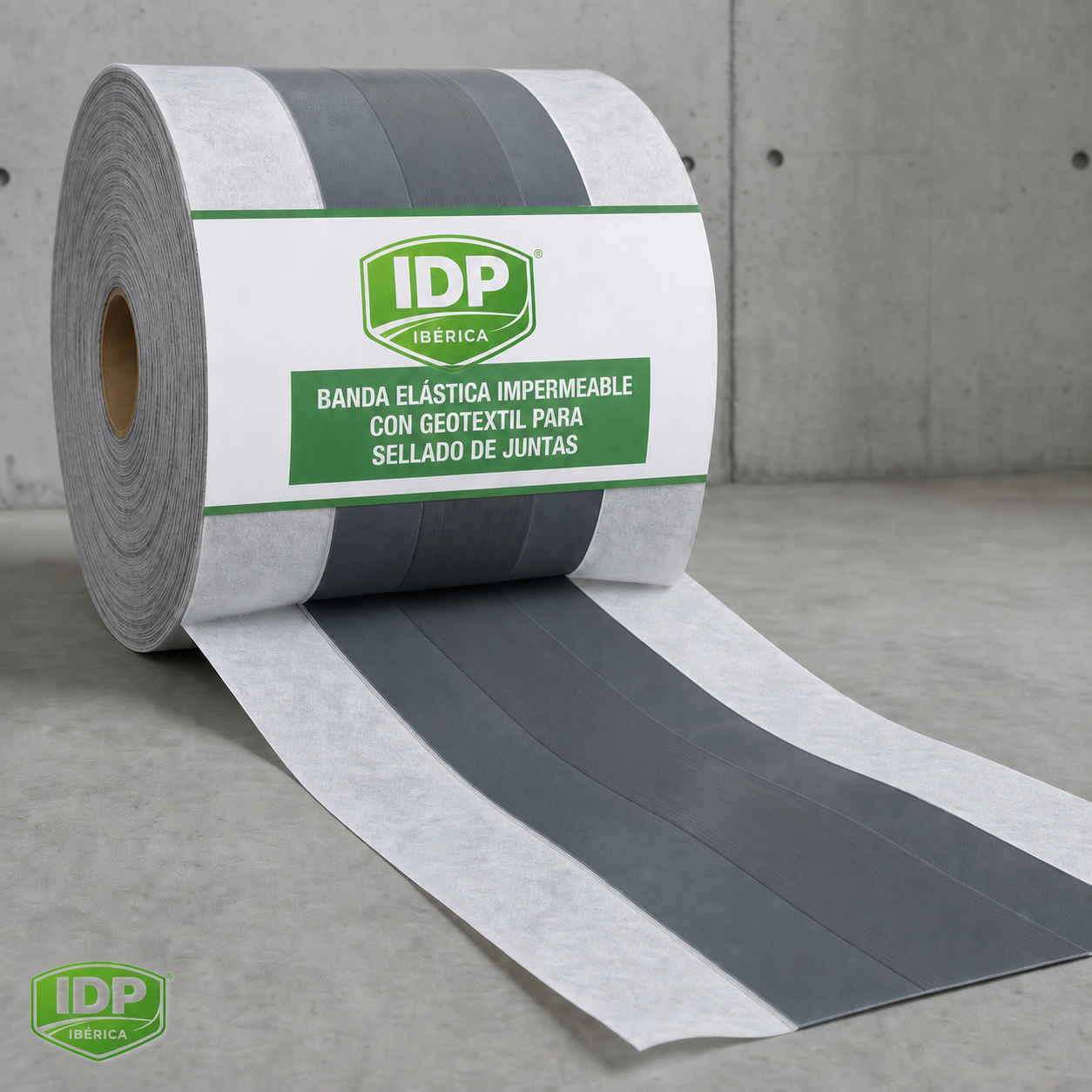 Imagen técnica de Banda elástica impermeable con geotextil para sellado de juntas