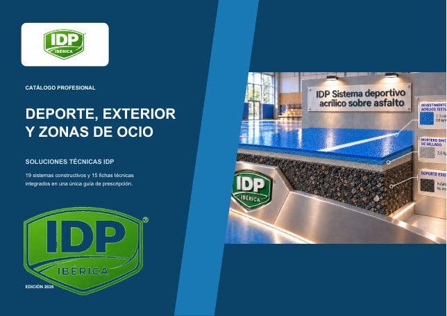 Catálogo técnico IDP de sistemas deportivos y pavimentos urbanos 2026