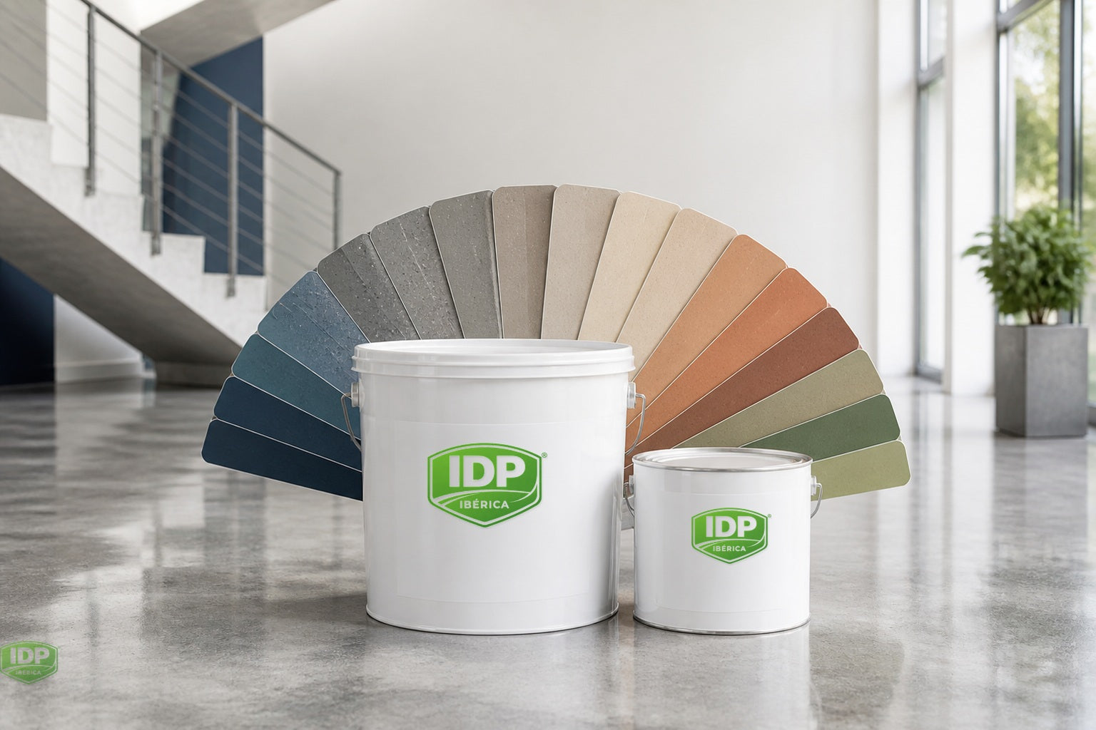 Tratamiento para suelos IDP con carta de colores comerciales