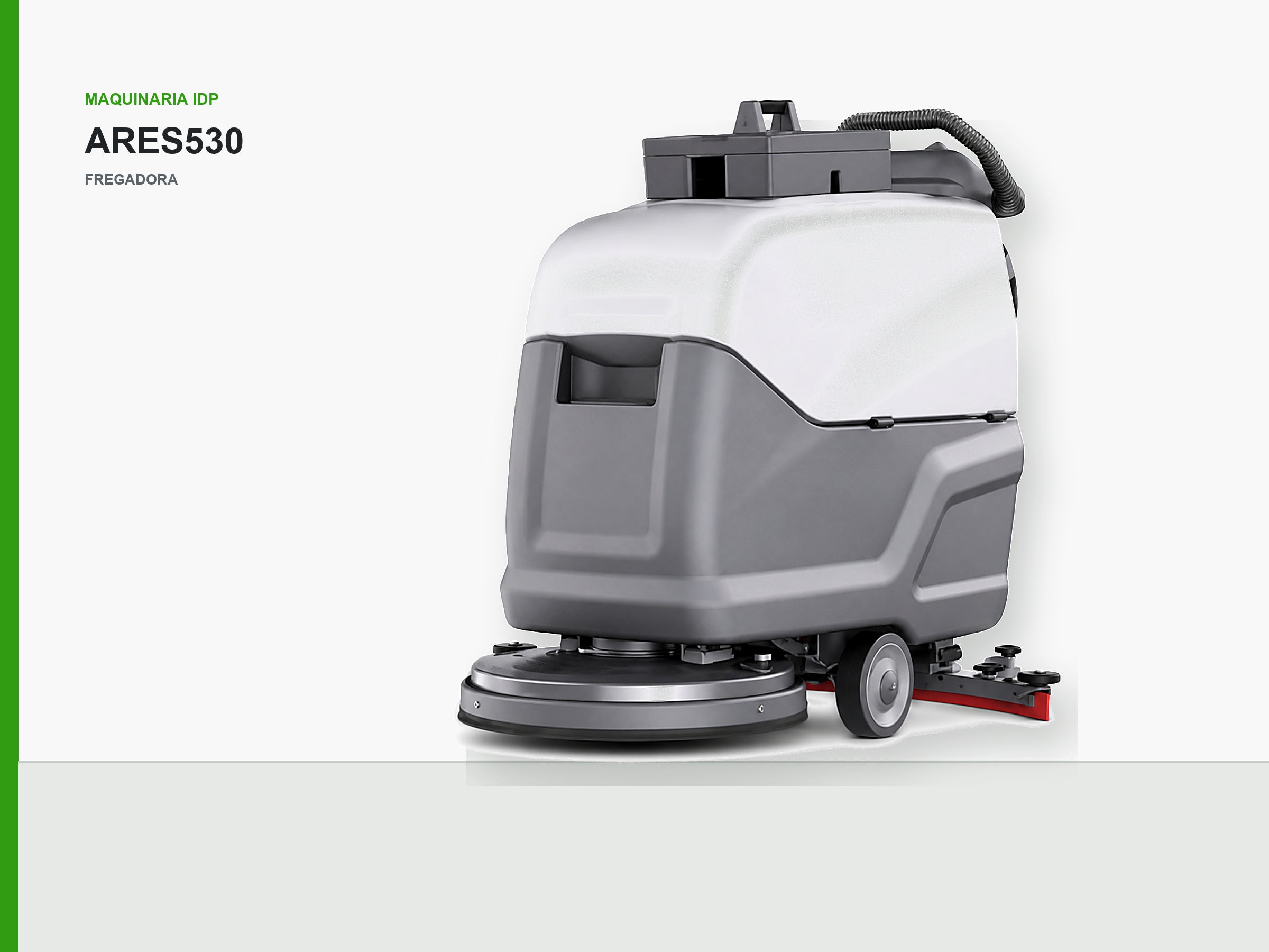 Fregadora de acompañante IDP ARES530, maquinaria de limpieza industrial IDP para pavimentos
