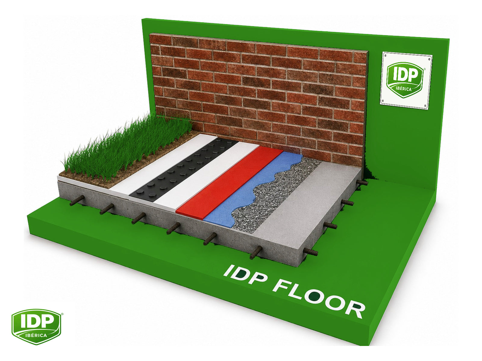 Esquema técnico de IDP Proof PU 2K M Green Roof
