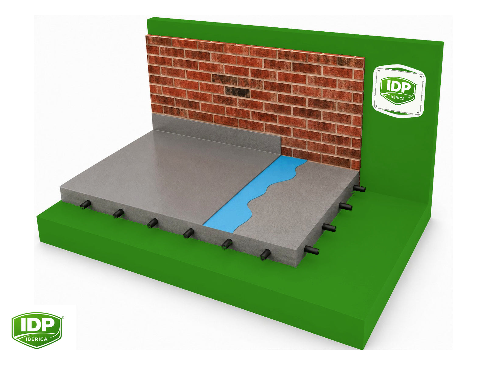 Esquema técnico de IDP Proof PUA Radon Gas Shield