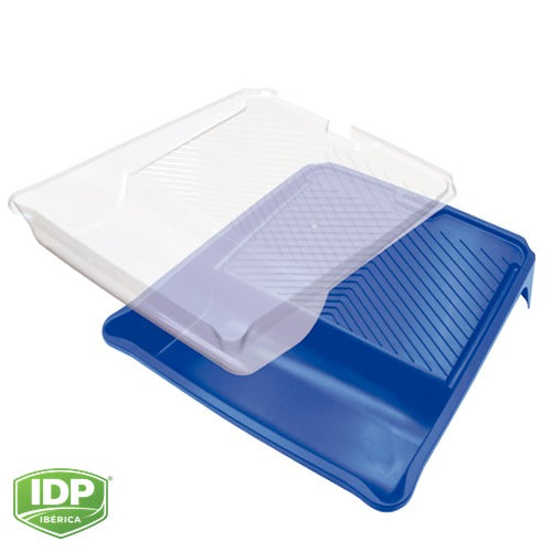Cubeta Azul Plana de Plástico 22 cm., maquinaria de limpieza industrial IDP para pavimentos