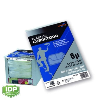 Cubretodo plástico 4 x 5 m FINO, maquinaria de limpieza industrial IDP para pavimentos