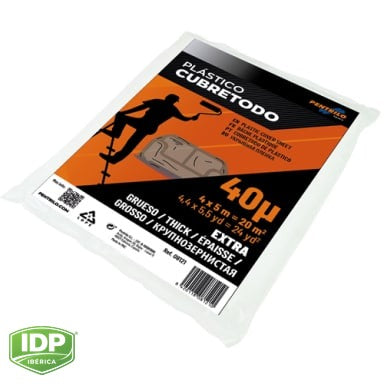 Cubretodo plástico 4 x 5 m GRUESO EXTRA, maquinaria de limpieza industrial IDP para pavimentos