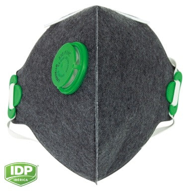 1 Mascarilla Filtro Carbón Activo FFP3 (Retráctil individual), esquema técnico del sistema IDP