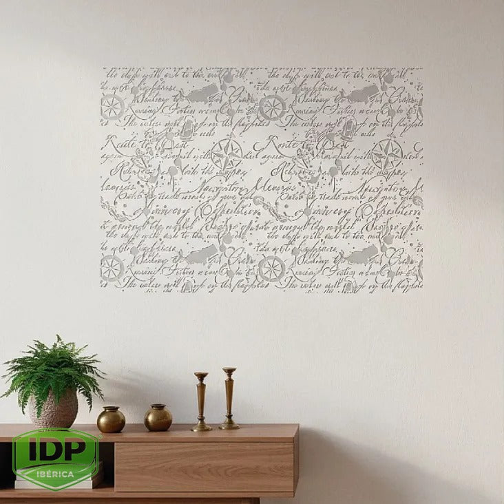 Stencil 2, 60 X 80 cm Manuscrito Náutico, maquinaria de limpieza industrial IDP para pavimentos