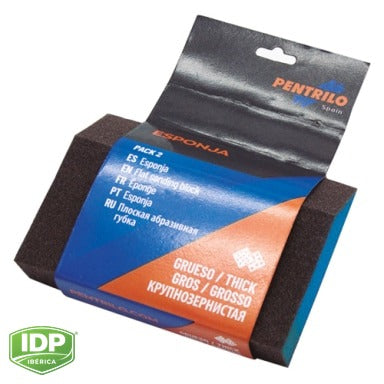 Taco de esponja Oblicuo grano FINO, maquinaria de limpieza industrial IDP para pavimentos