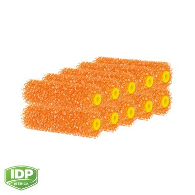 Pack 10 Mini Poro 3 Naranja, 11 cm., maquinaria de limpieza industrial IDP para pavimentos