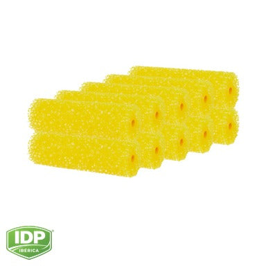 Pack 10 Mini Poro 3 Amarillo, 11 cm., maquinaria de limpieza industrial IDP para pavimentos