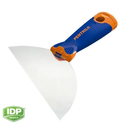 Espátula Bimateria para Esquinas Semiluna Inox. 13,5 cm, maquinaria de limpieza industrial IDP para pavimentos