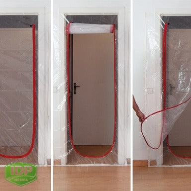 Puerta aislante con cremallera (1,1 x 2,1 m), maquinaria de limpieza industrial IDP para pavimentos