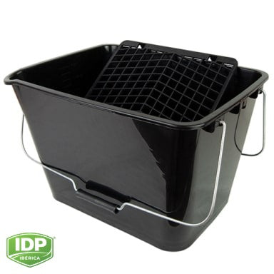 Cubeta Pro Plástico 14 L + Rejilla Plástico (Venta por palet), maquinaria de limpieza industrial IDP para pavimentos