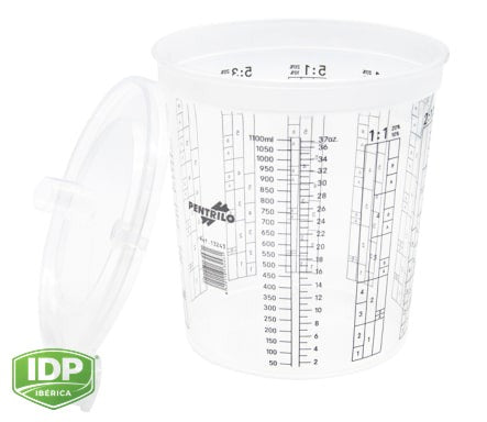 Vaso graduado Mediano 1250 ml., maquinaria de limpieza industrial IDP para pavimentos