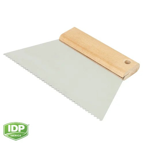 Espátula Pro Encolar Inox. Doble Pico 20 cm., maquinaria de limpieza industrial IDP para pavimentos