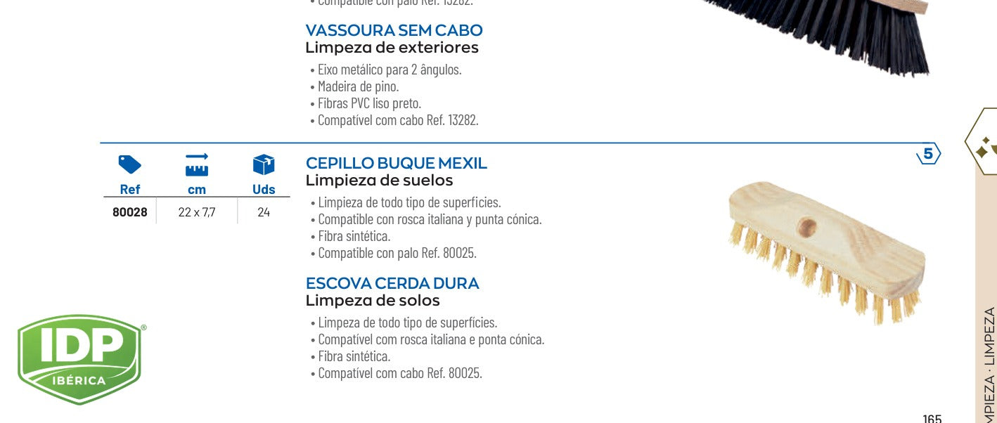 Cepillo buque Mexil, maquinaria de limpieza industrial IDP para pavimentos